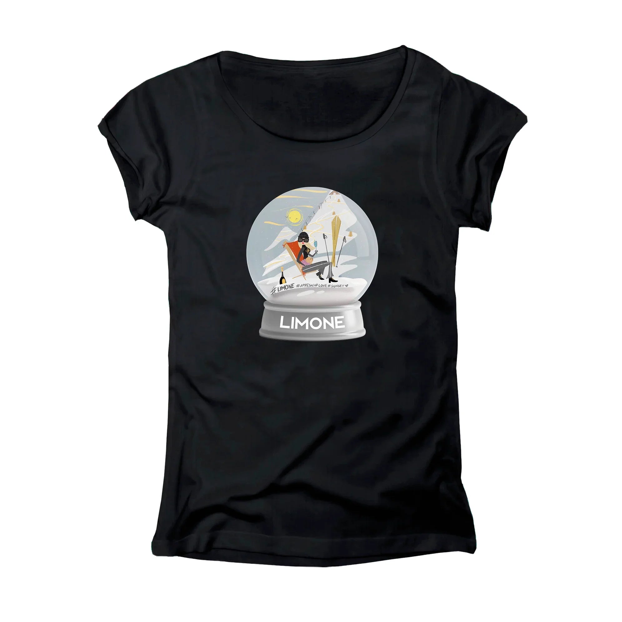 T-SHIRT DONNA BALL-001-W NERO