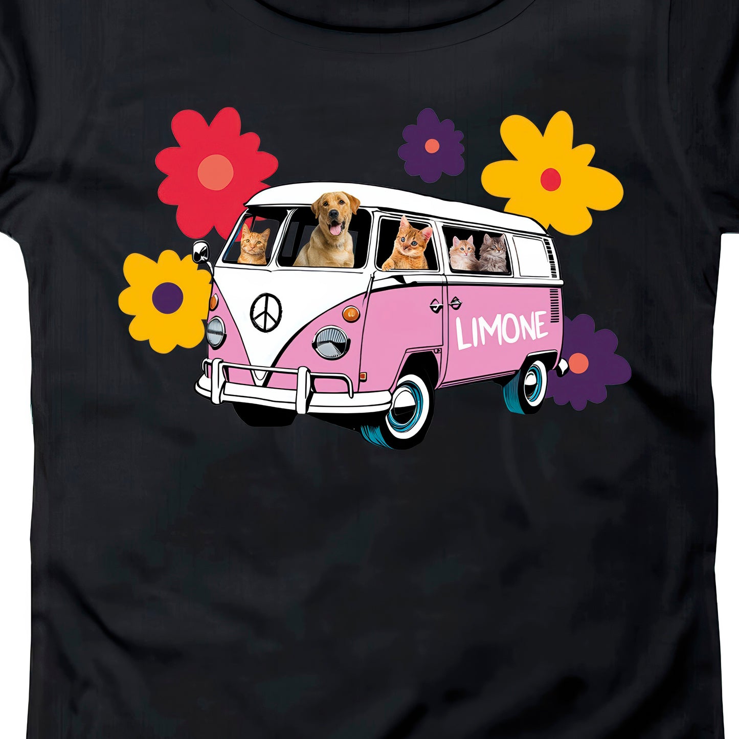 T-SHIRT DONNA CAT&DOG-001-W NERO