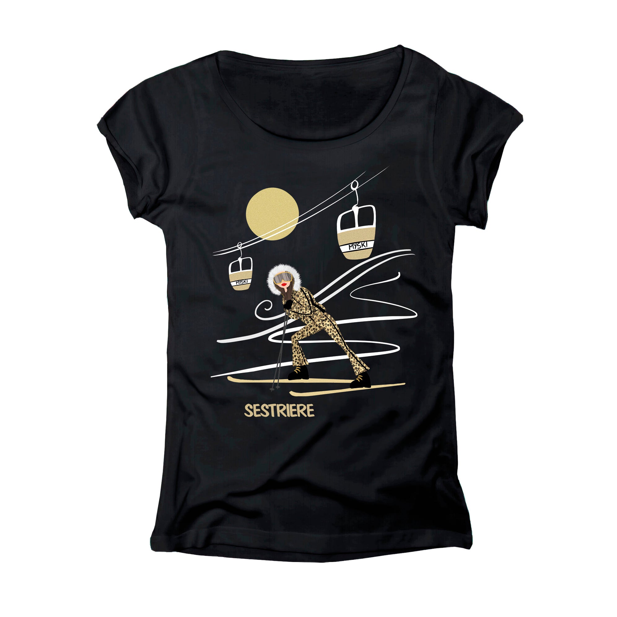 T-SHIRT DONNA GGIRL-026-W NERO