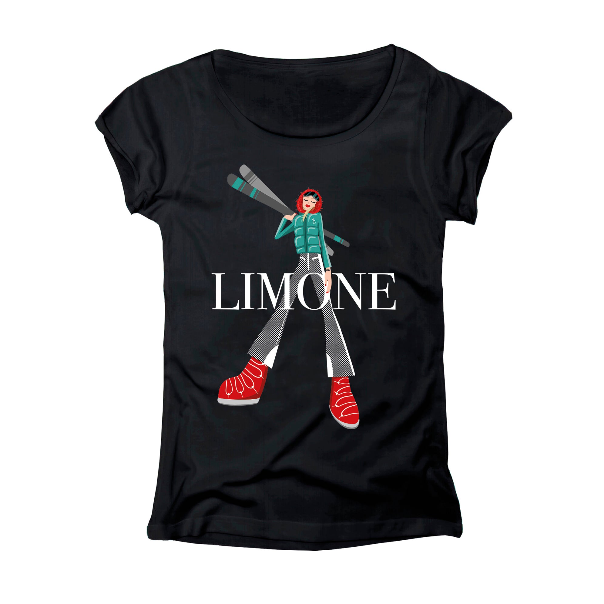 T-SHIRT DONNA GGIRL-040-W NERO