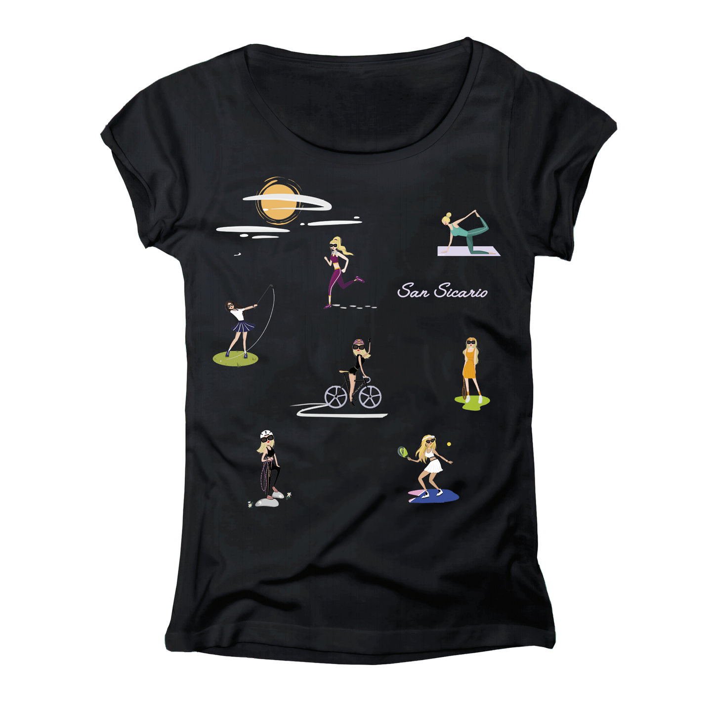 T-shirt donna GGIRL-070-W NERO