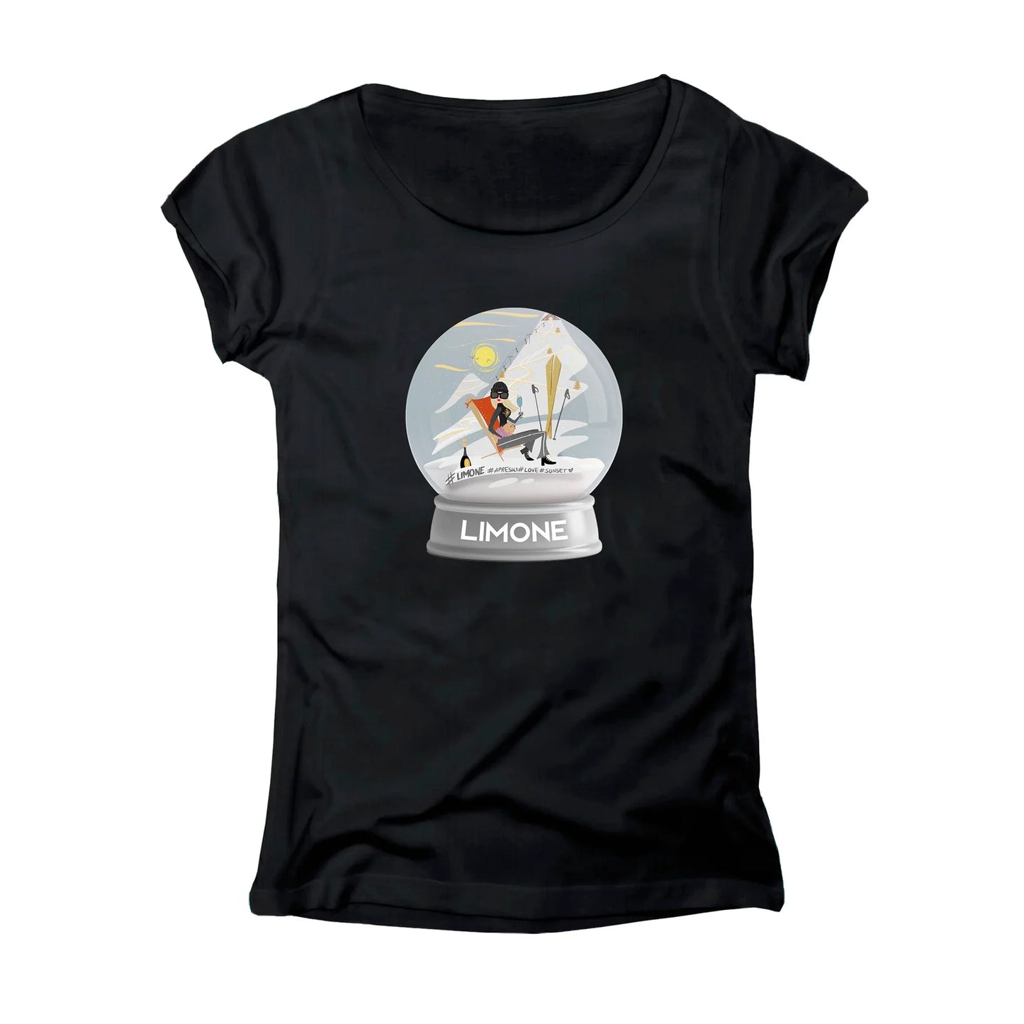 T-SHIRT DONNA BALL-001-W NERO