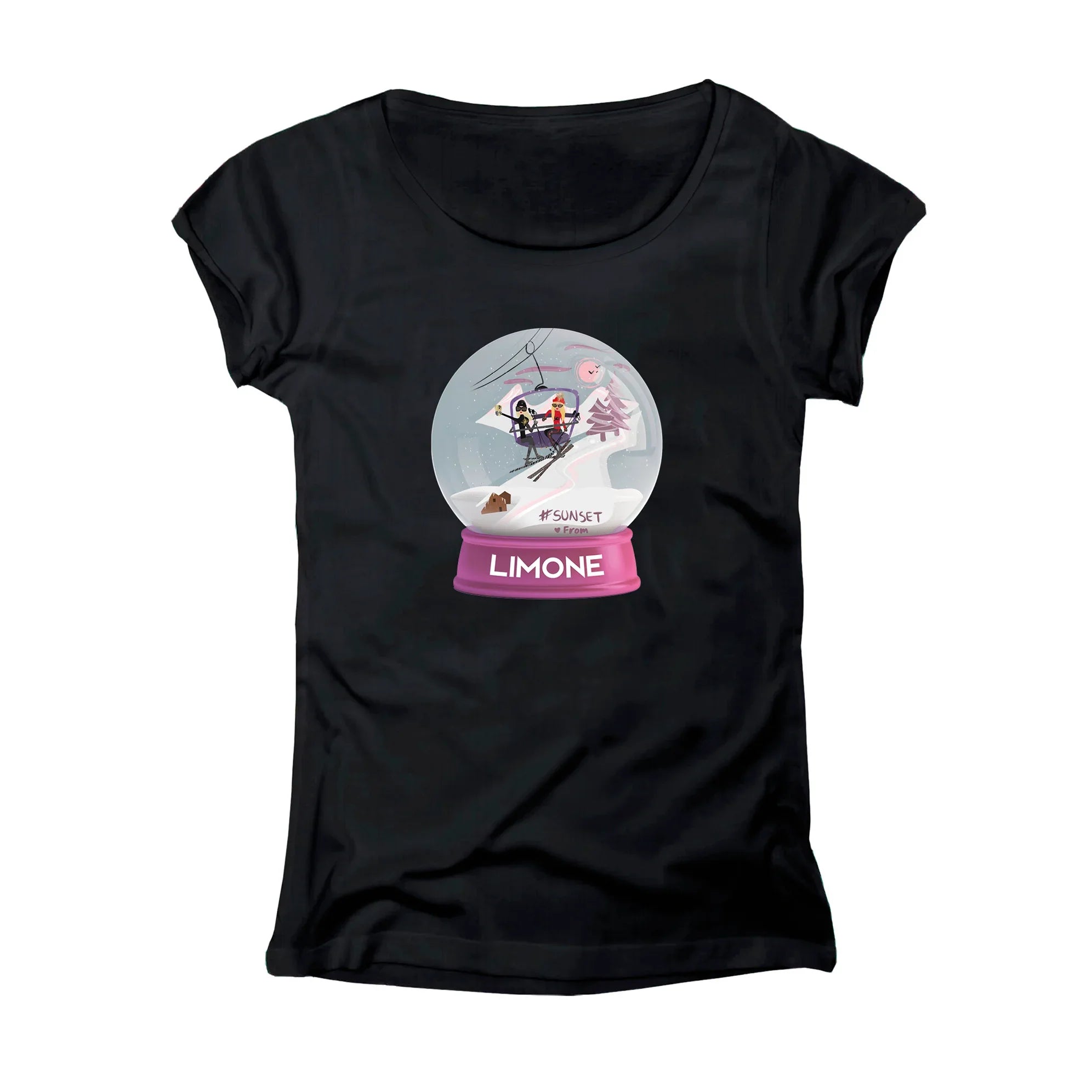 T-SHIRT DONNA BALL-003-W NERO