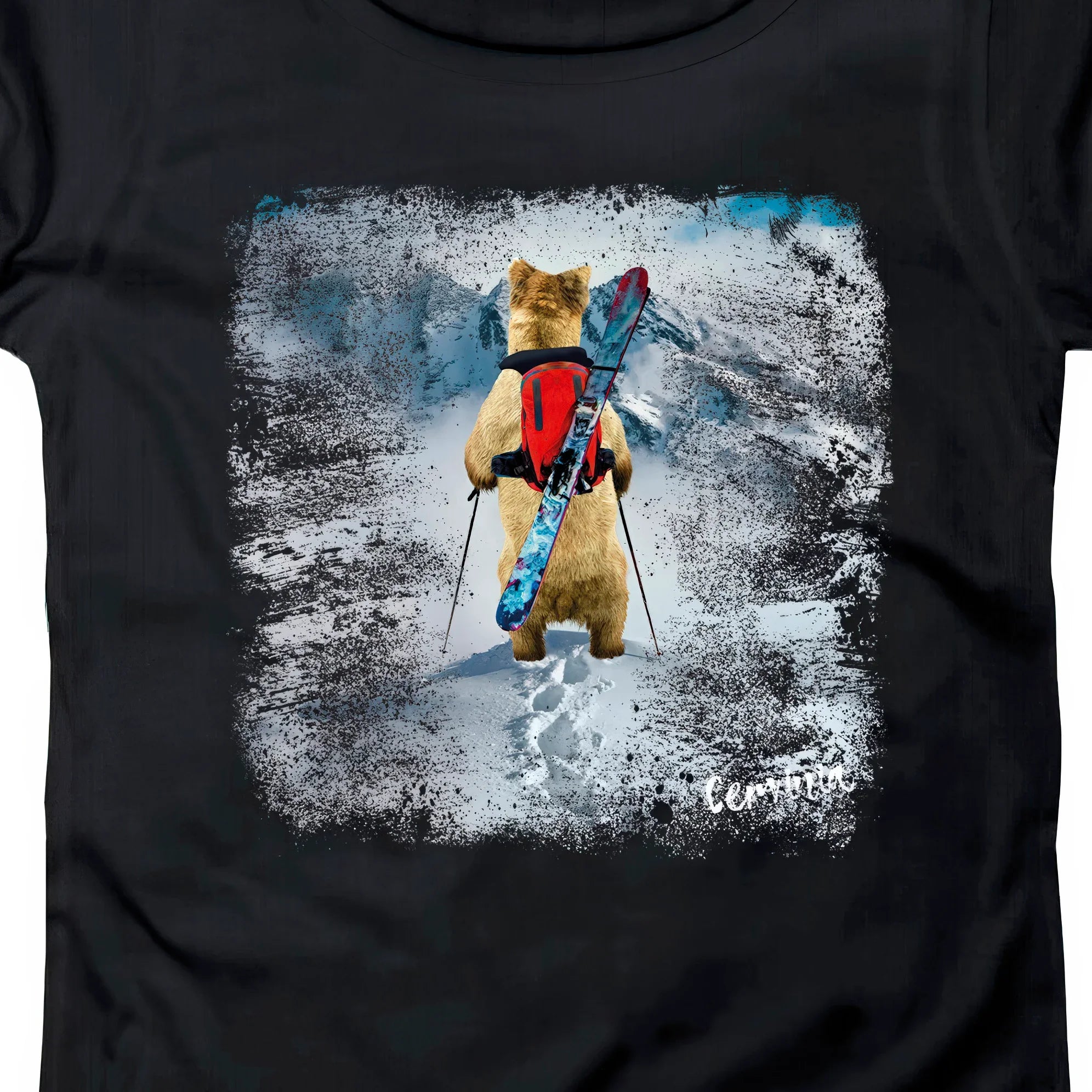 T-SHIRT DONNA BEAR-002-W NERO
