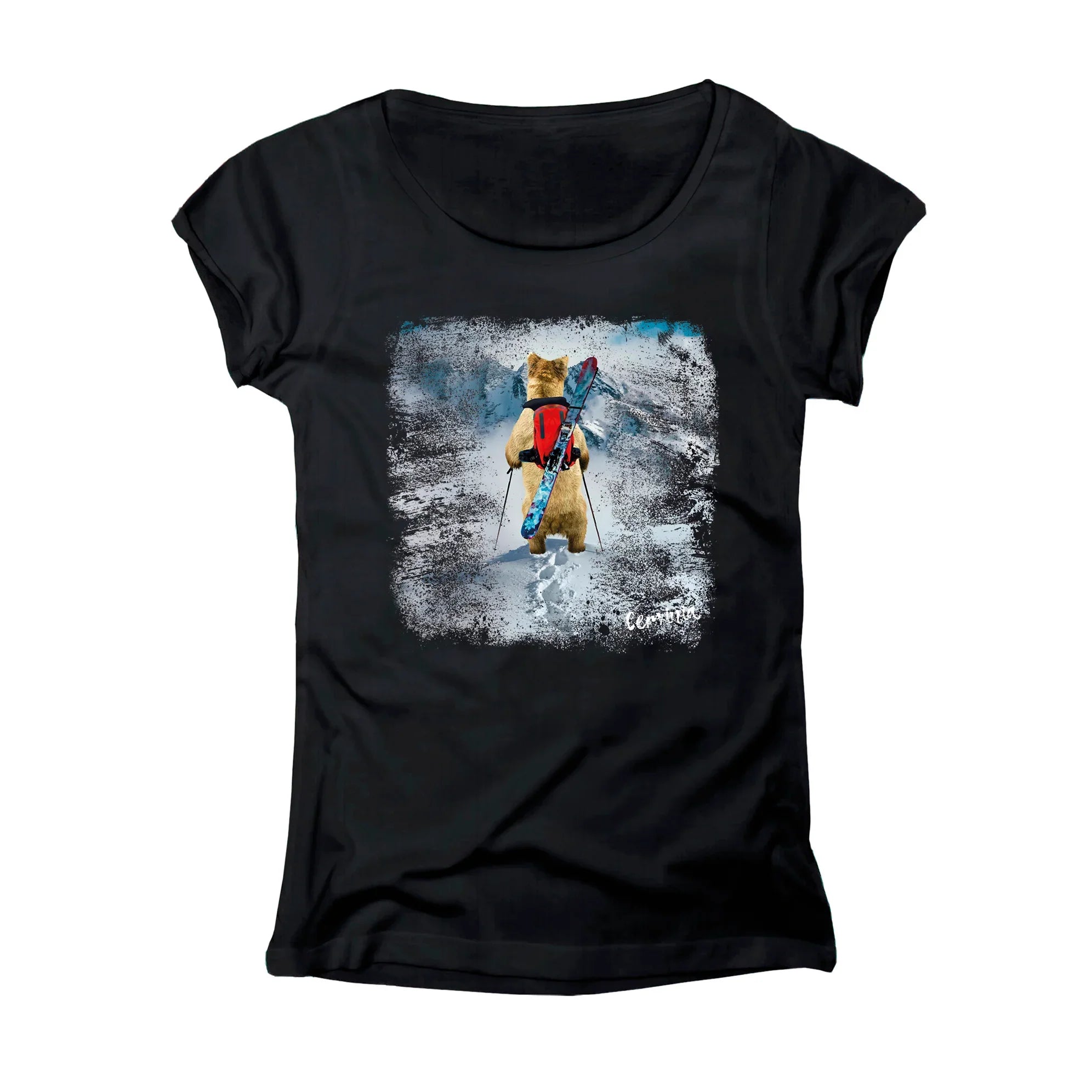 T-SHIRT DONNA BEAR-002-W NERO