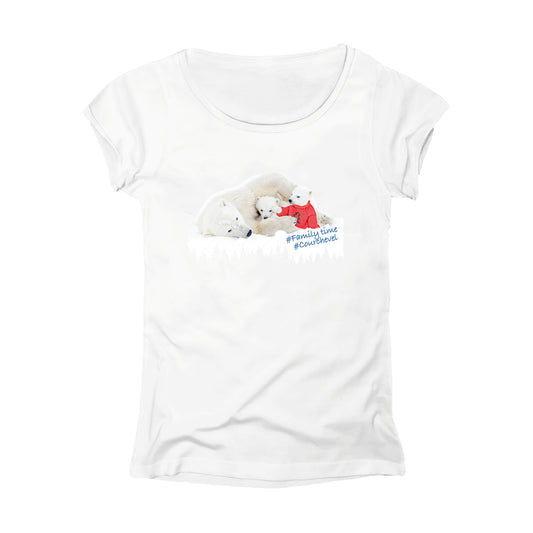 T-SHIRT DONNA BEAR-201-W BIANCO