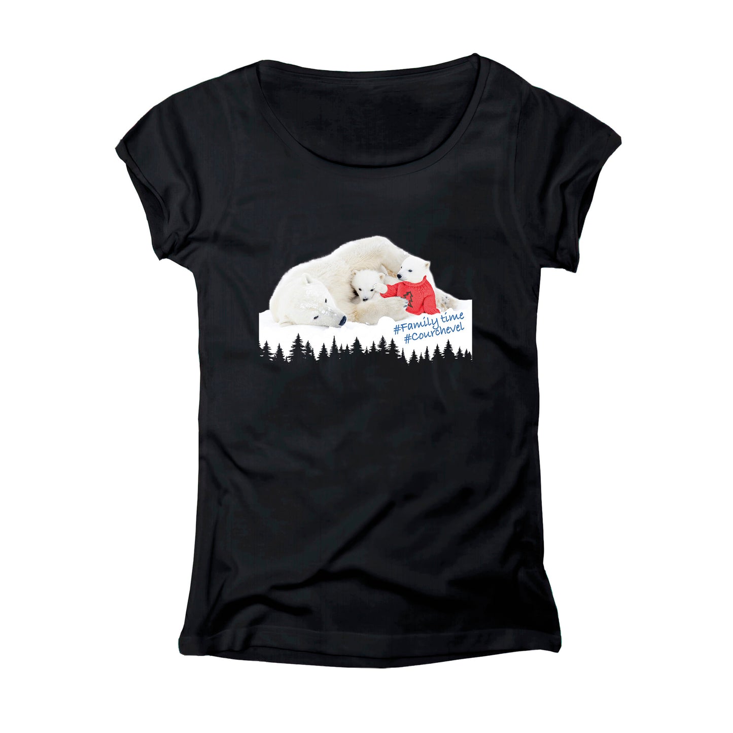 T-SHIRT DONNA BEAR-201-W NERO