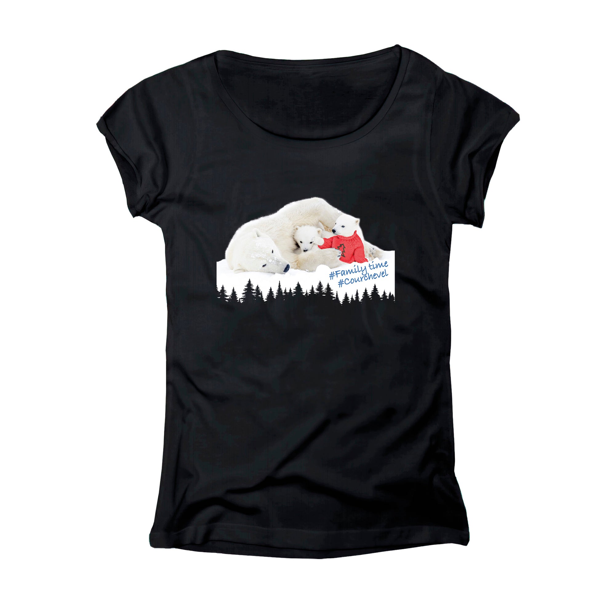 T-SHIRT DONNA BEAR-201-W NERO