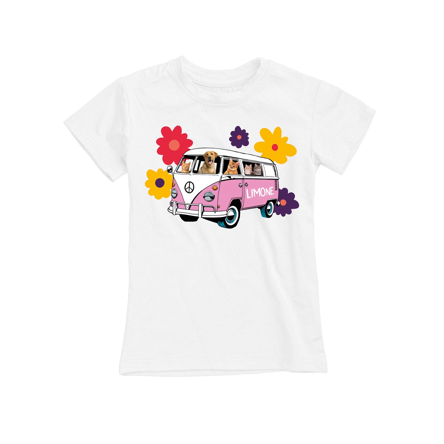 T-SHIRT JUNIOR CAT&DOG-001-JF BIANCO