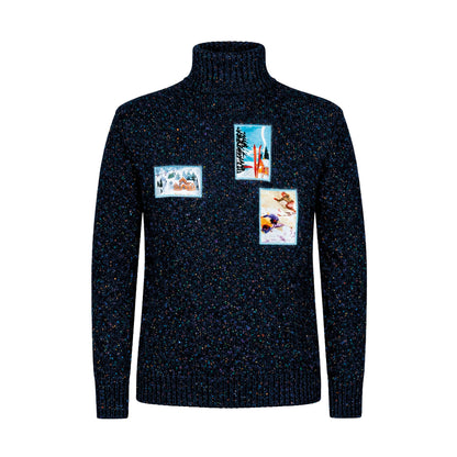 Dolcevita con patch uomo DB-01-BL-PATCH