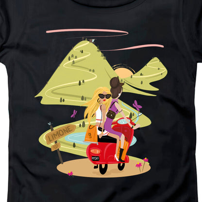 T-SHIRT DONNA GGIRL-012-W NERO