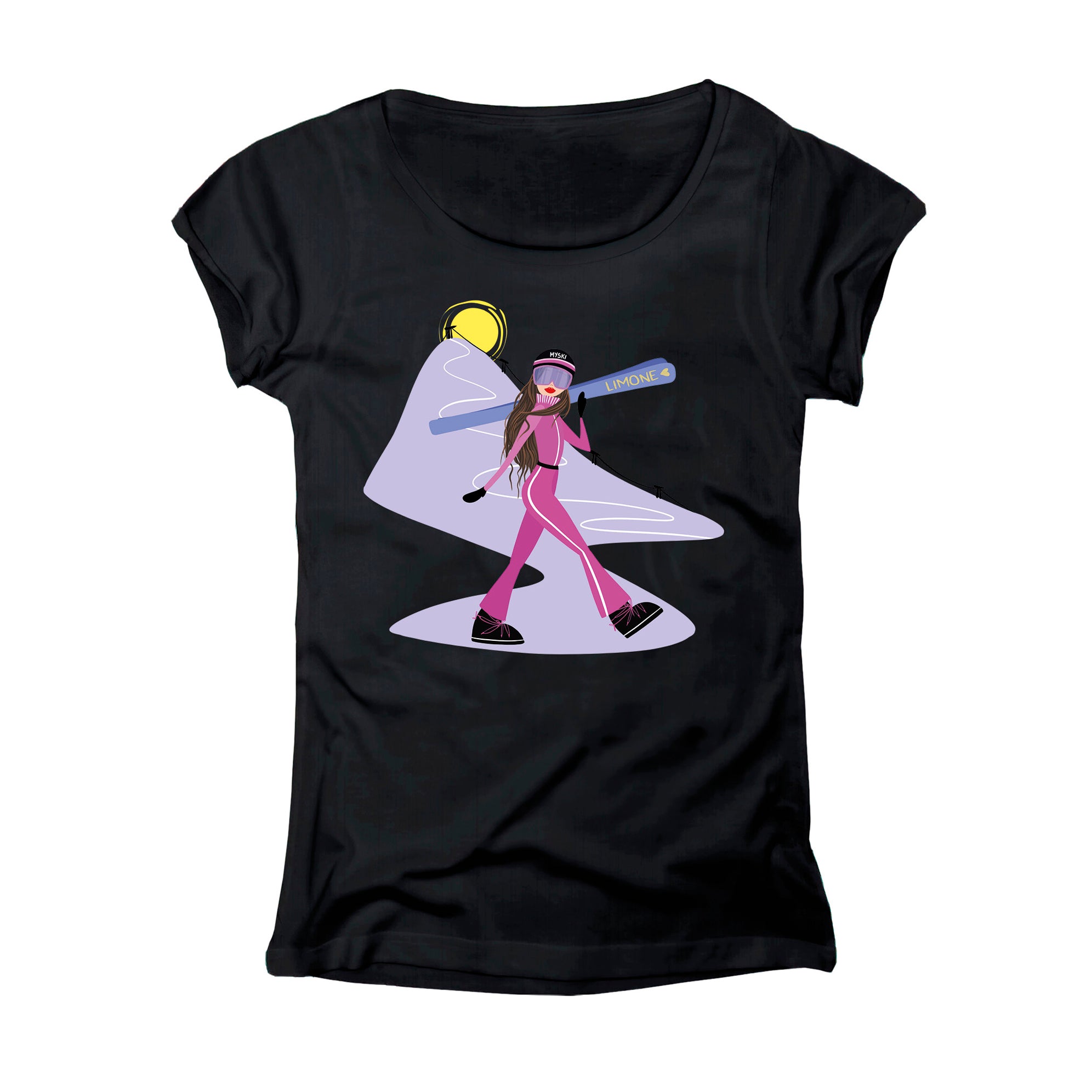 T-SHIRT DONNA GGIRL-023-W NERO