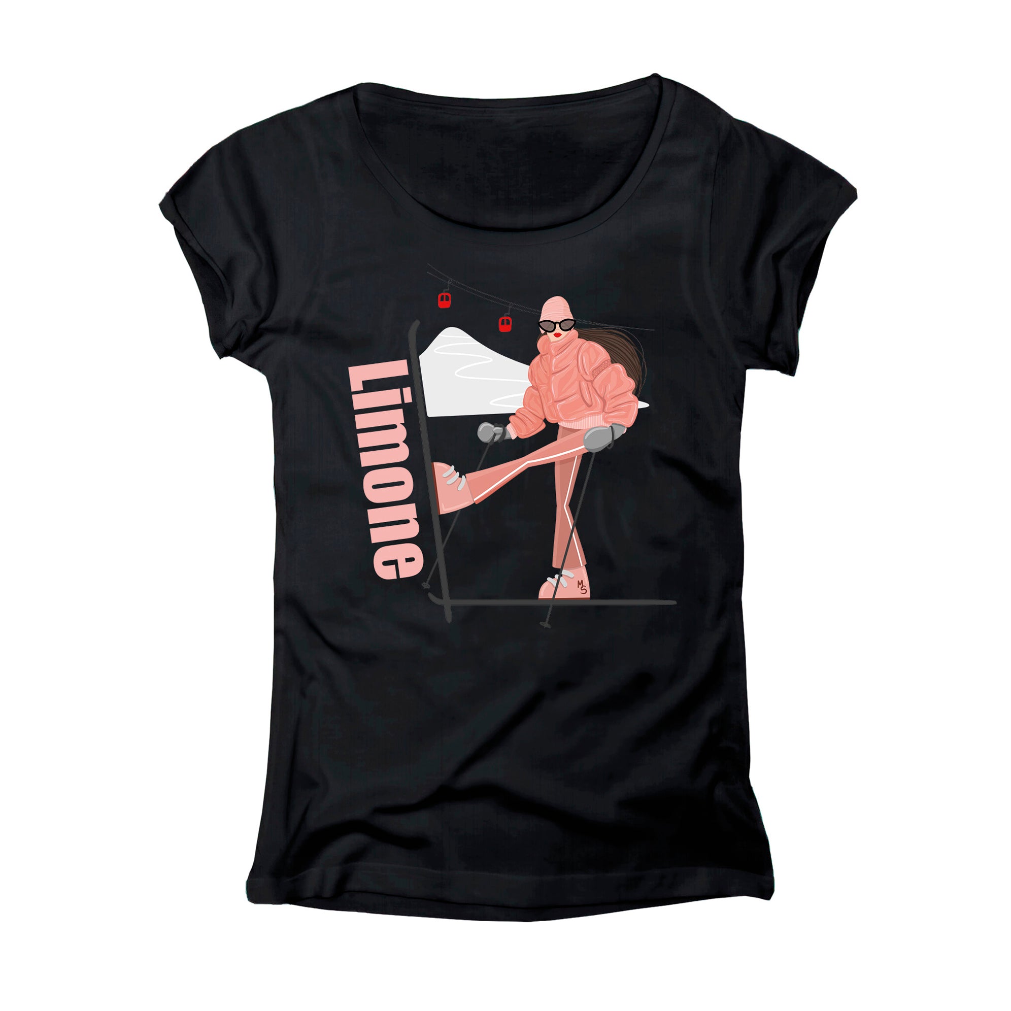 T-SHIRT DONNA GGIRL-032-W NERO