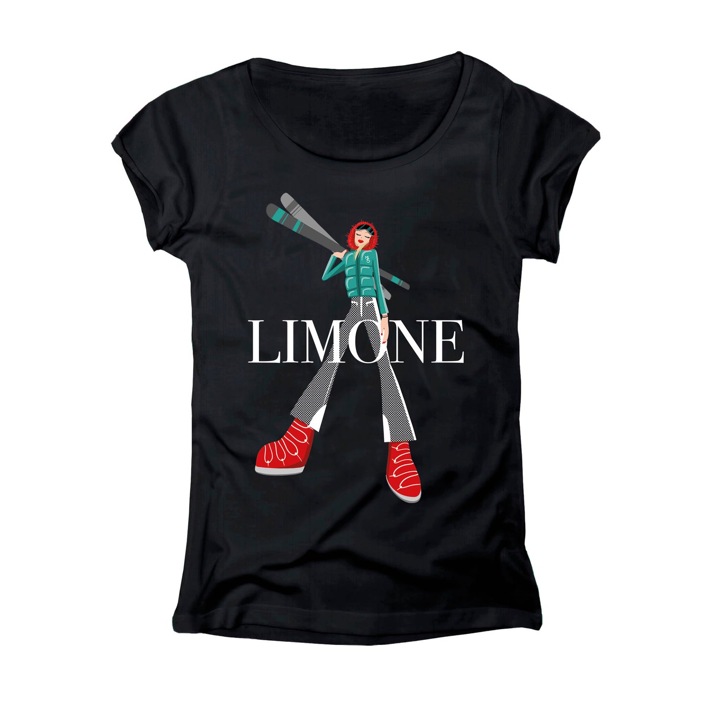 T-SHIRT DONNA GGIRL-040-W NERO