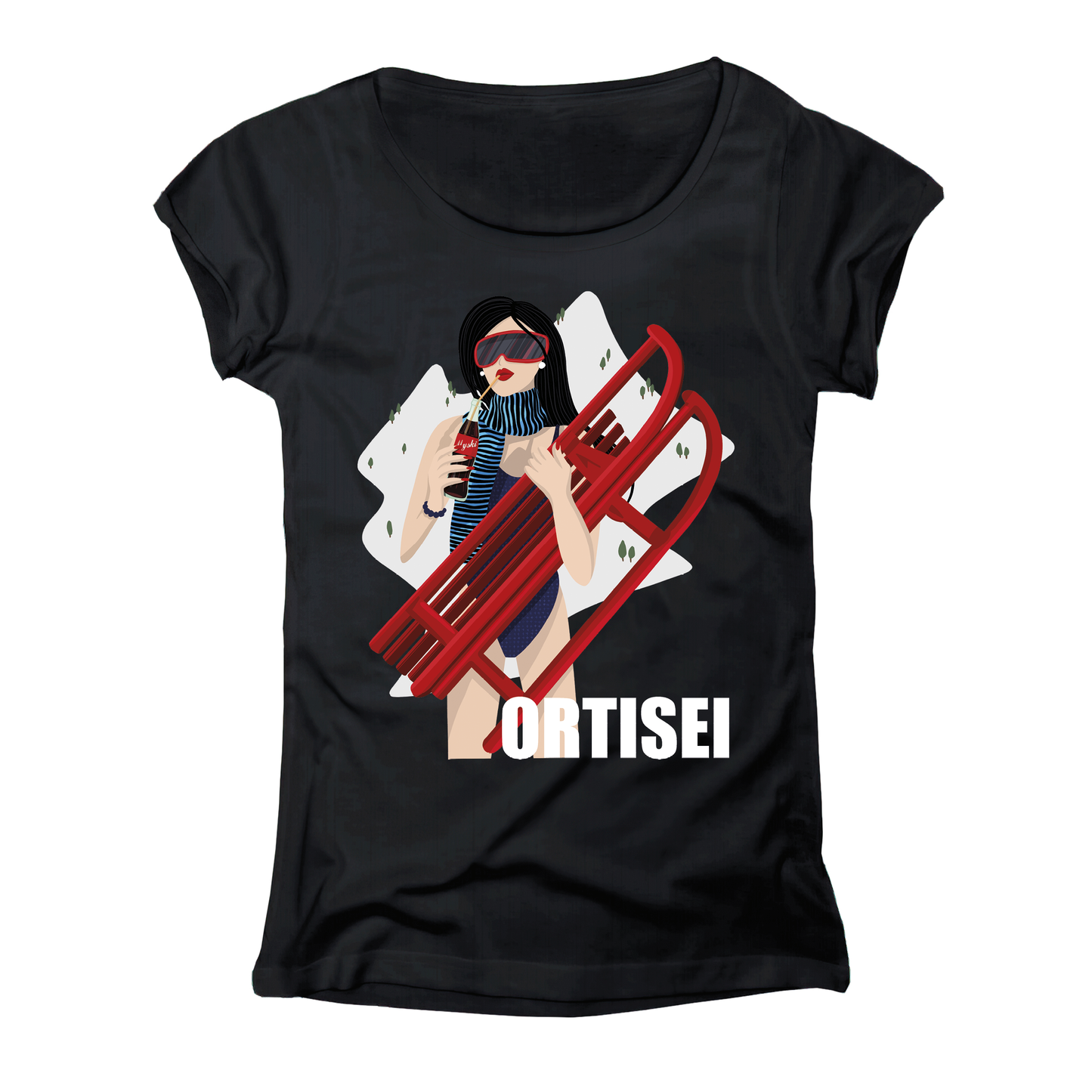 T-shirt donna GGIRL-061-W-NERO