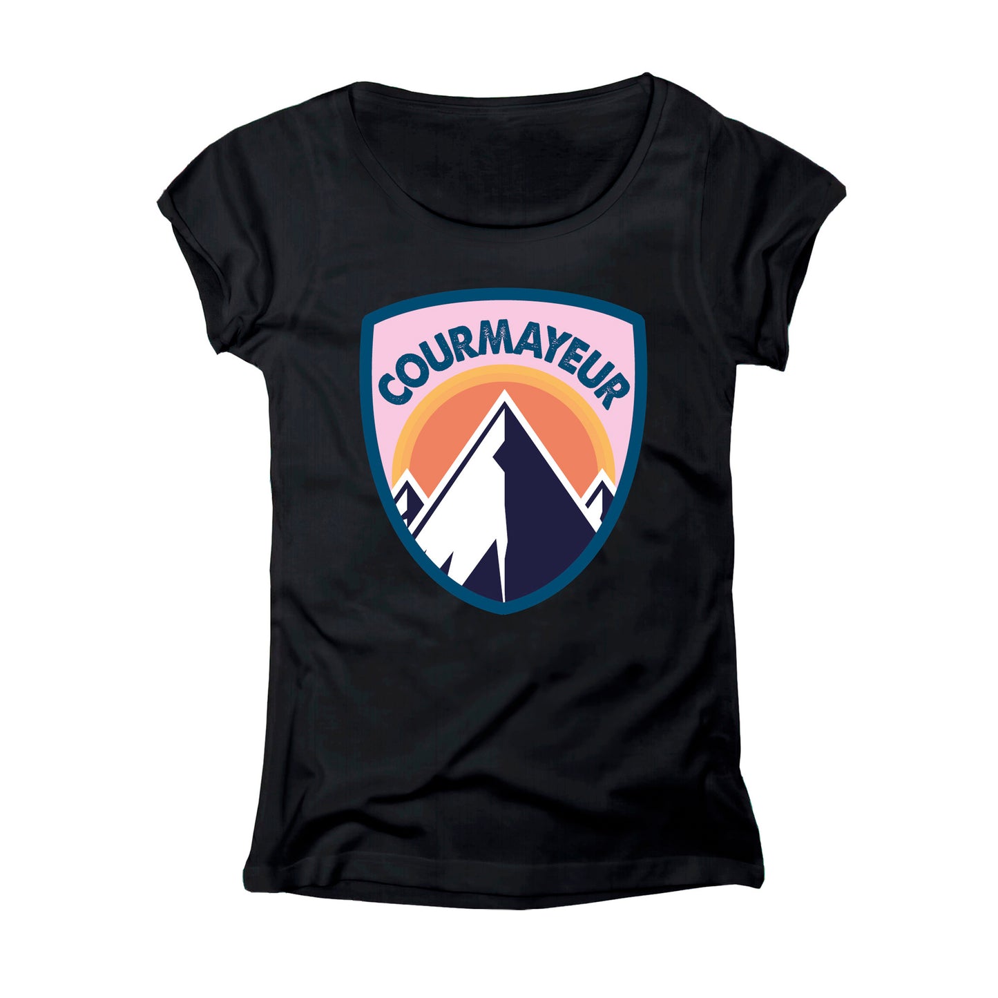 T-SHIRT DONNA LOGO-001-W NERO