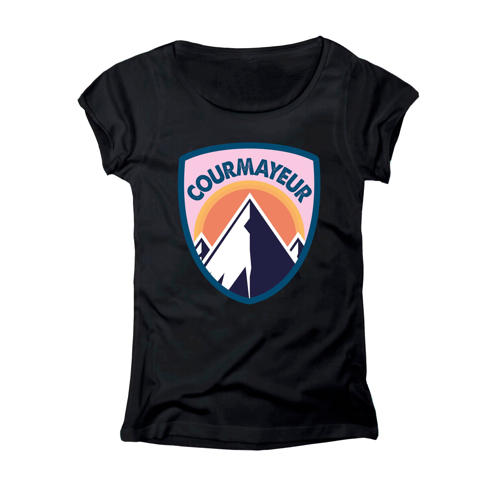 T-SHIRT DONNA LOGO-001-W NERO