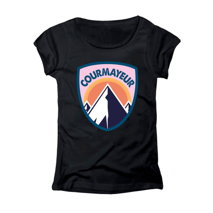 T-SHIRT DONNA LOGO-001-W NERO