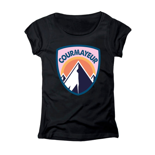 T-SHIRT DONNA LOGO-001-W NERO