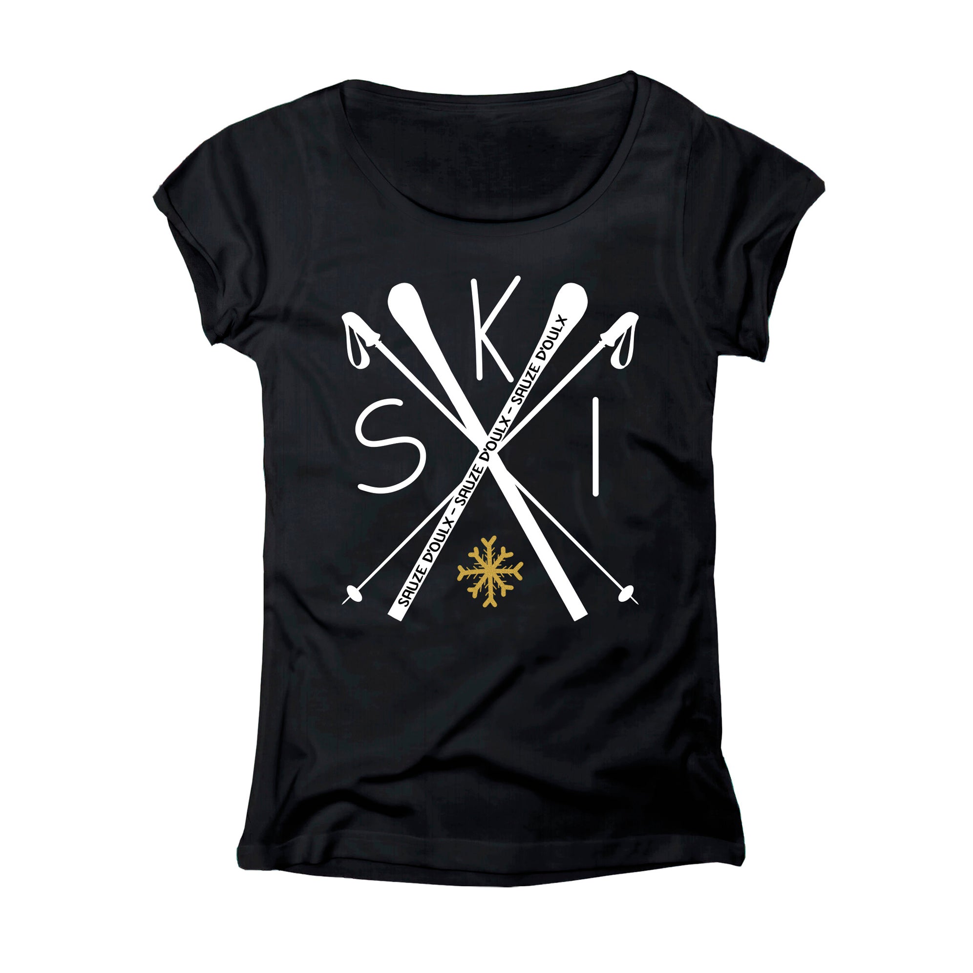 T-SHIRT DONNA LOGO-005-W NERO