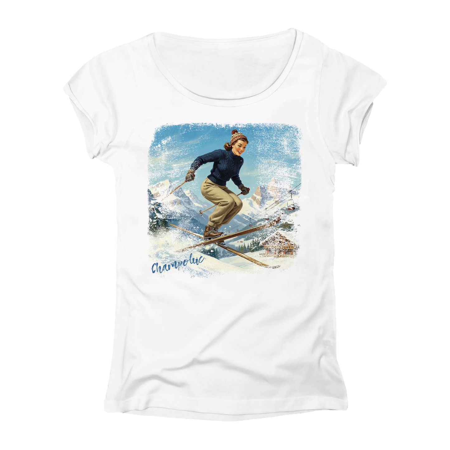 T-shirt donna OLDPRINT-003-W-BIANCO