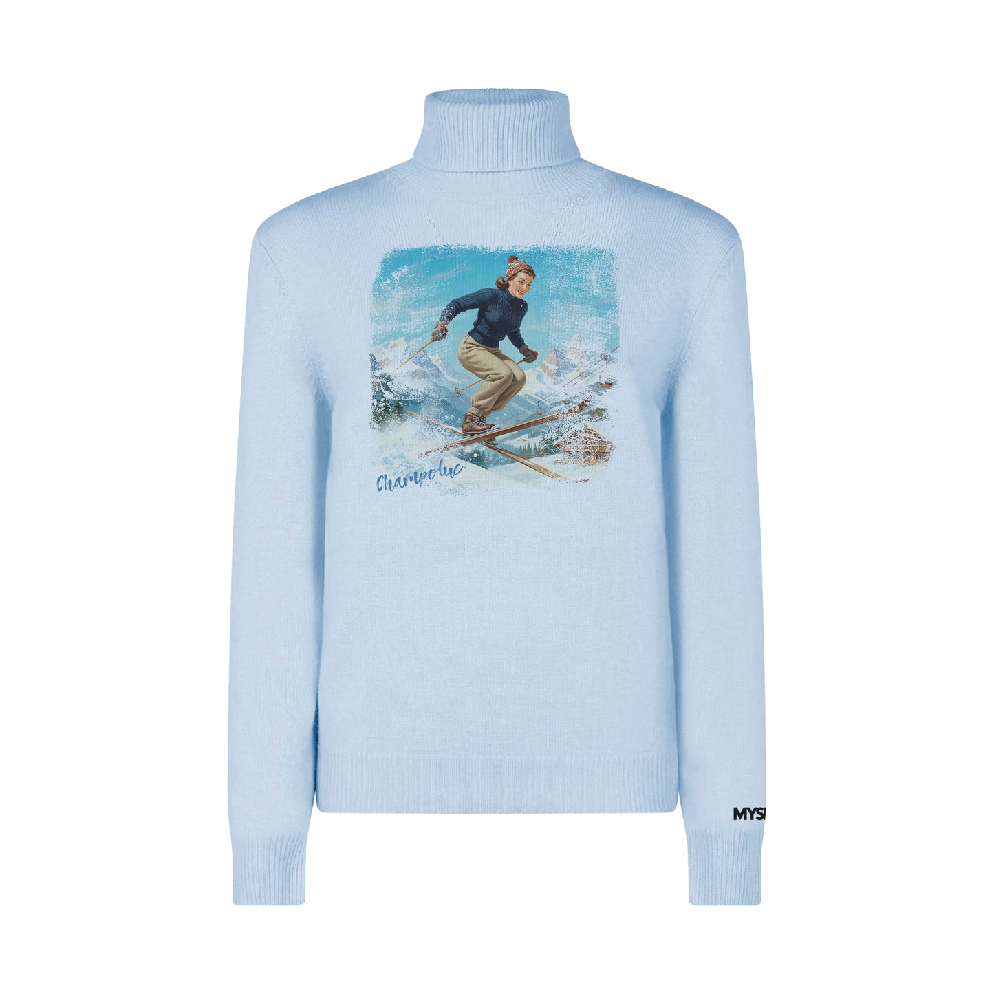 Maglione Dolcevita donna OLDPRINT-003-W-MAGL-AZZURRO